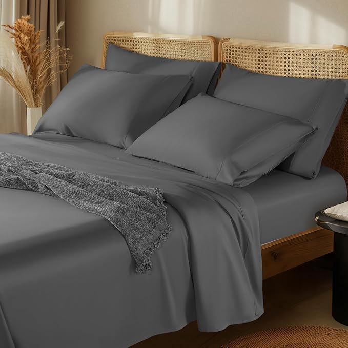 LBRO2M 1000 Thread Count 100% Egyptian Cotton Sheets Set 6 Piece Sets King Bed by LBRO2MBedding