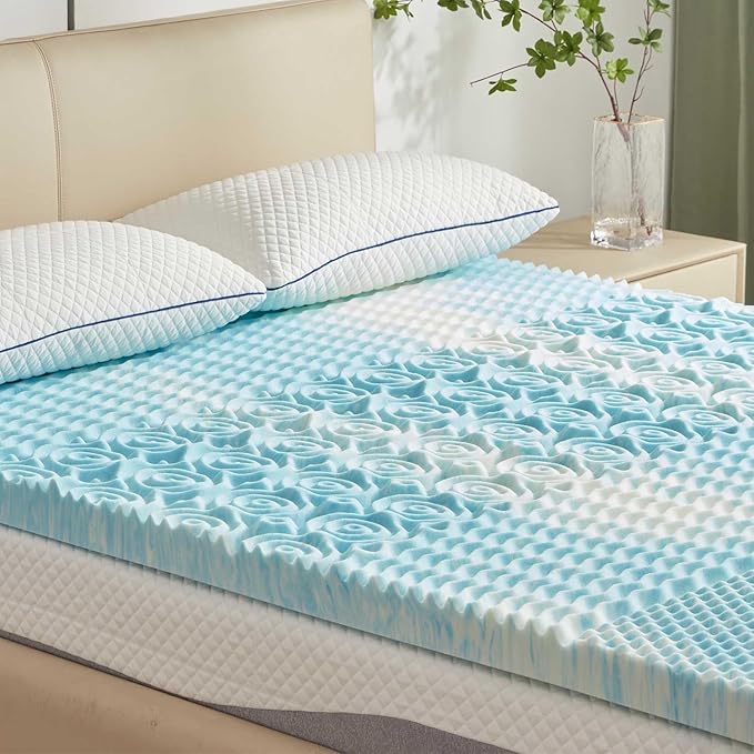 SINWEEK 2 Inch Mattress Topper 5-Zone Memory Foam Mattress Topper Pressure by SINWEEK