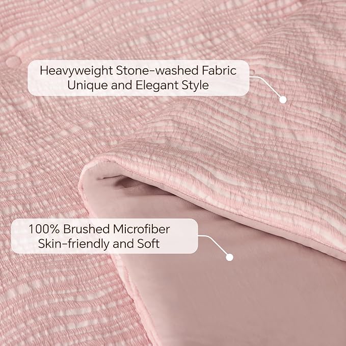 BEDELITE Blush Pink Twin Comforter Set - Image 3