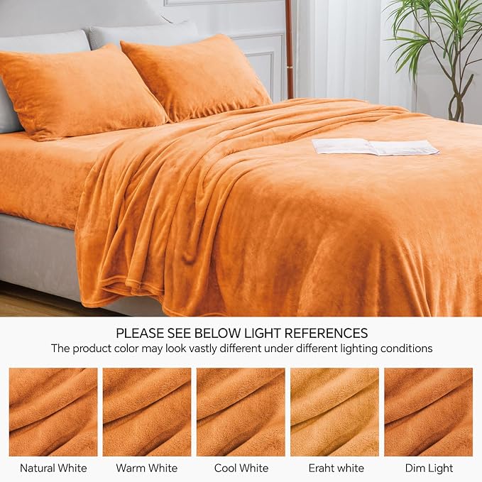 BEDELITE Flannel Sheets Full Size Burnt Orange - Image 9