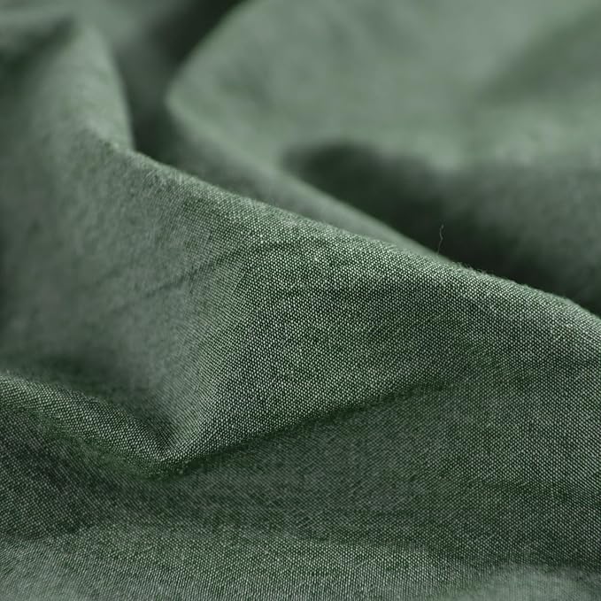 NEXHOME PRO Duvet Cover Queen 100% Washed Cotton, Organic Natural Linen Like - Image 9
