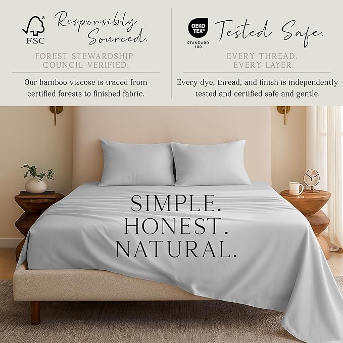 Karissa Mae Cooling Bamboo Viscose Queen Size Pillowcase Set | 100% FSC - Image 4
