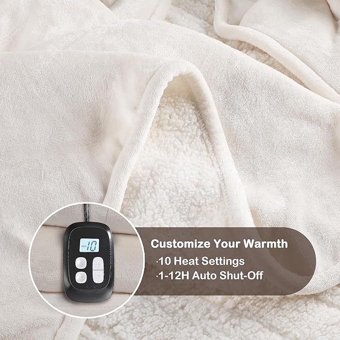 LaffyLo Electric Heated Blanket Full Size 72 x 84, Fast Heating Blanket - Image 4
