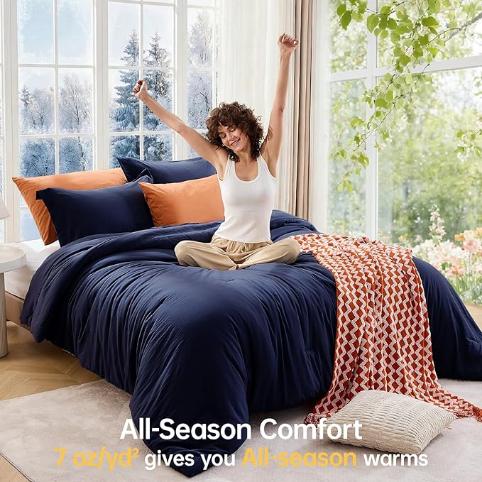 MUXHOMO Queen Comforter Set, All Season Ultra Soft Down Alternative Bedding - Image 4