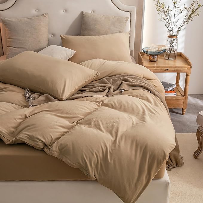 PURE ERA Jersey Knit Duvet Cover Set 100% T-Shirt Cotton Super Soft Comfy 3pc - Image 5
