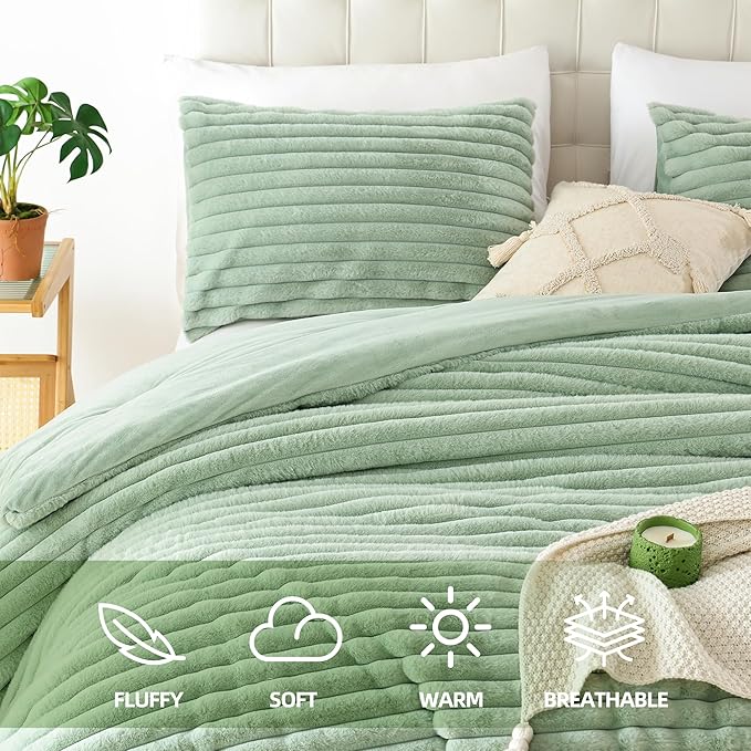 Smoofy Fluffy Queen Comforter Set 3 Pieces - Image 2