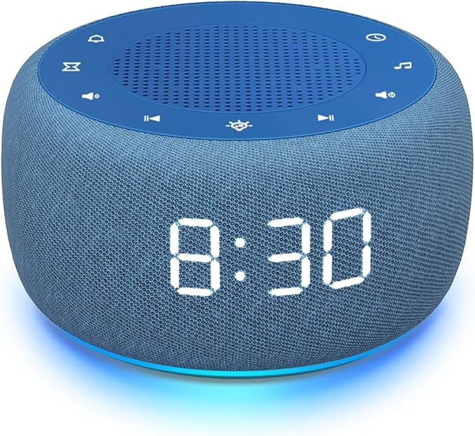 Buffbee Sound Machine & Alarm Clock 2-in-1, 0-100% Clock Face Brightness by BUFFBEE