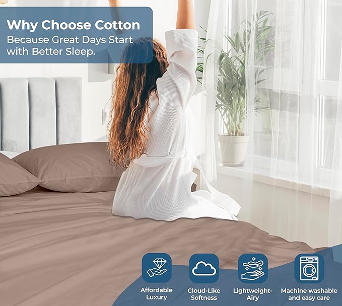 Royale Linens 100% Organic Cotton Queen Flat Sheet Only - Image 7