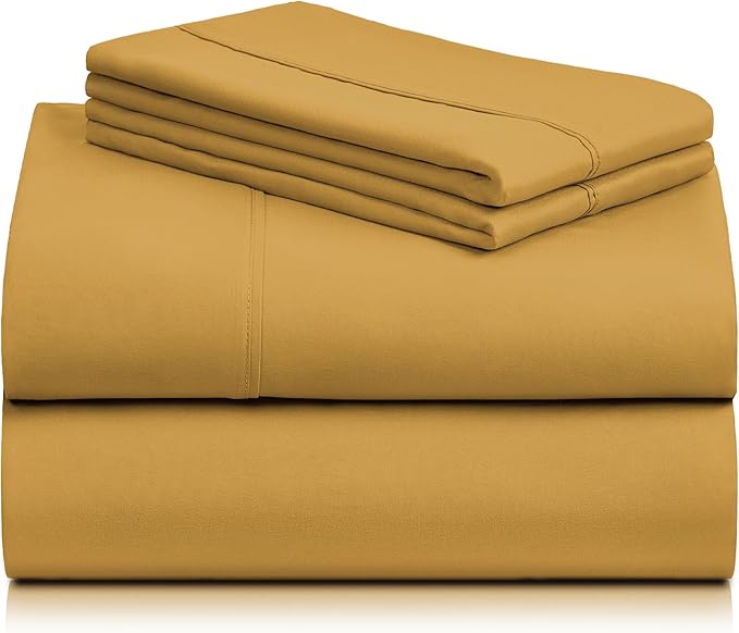LuxClub 4 PC California King Sheet Set, Breathable Luxury Bed Sheets, Deep - Image 7