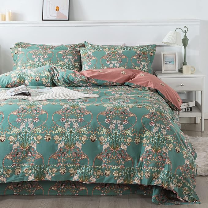 FADFAY Duvet Cover Set Floral Bedding Button Closure Full Premium 100% Cotton - Image 7