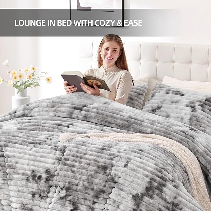 Smoofy Fluffy Queen Size Comforter Set 3 Pieces - Image 6