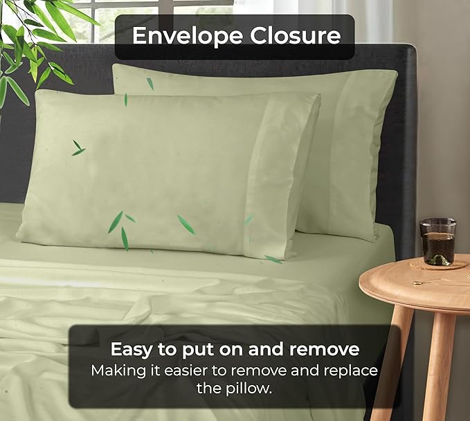 Royale Linen Cooling Pillow Cases Standard Size Set of 2-100% Rayon Derived - Image 6