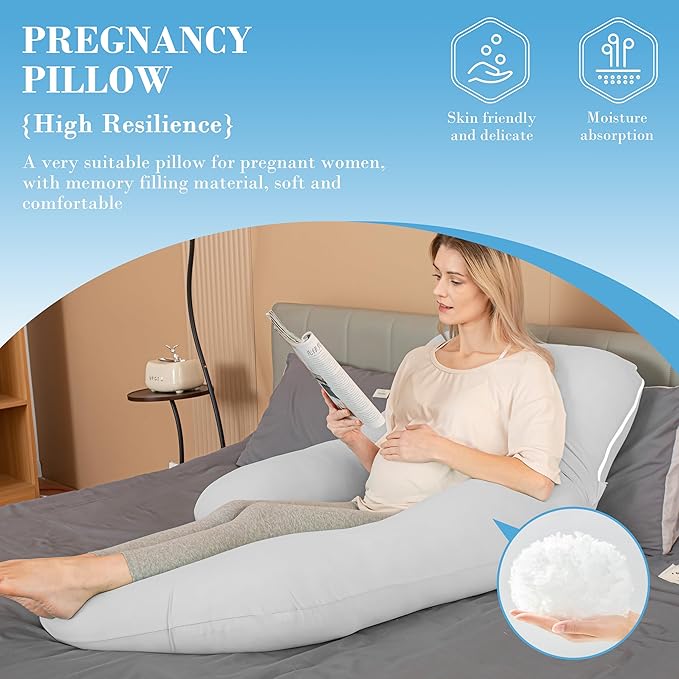 Cute Castle Cooling Cover Pregnancy Pillows, Soft U-Shape Maternity Pillow - Image 4