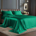 BEDELITE Satin Sheets Twin XL Size Bed Set, Luxury Soft Dark Green Sheets by BEDELITE
