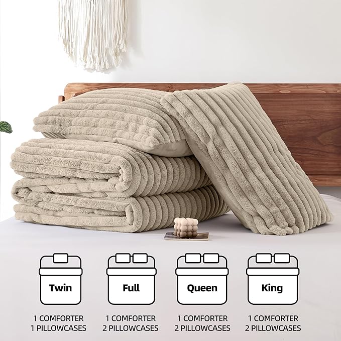 Smoofy Fluffy Queen Size Comforter Set 3 Pieces - Image 7