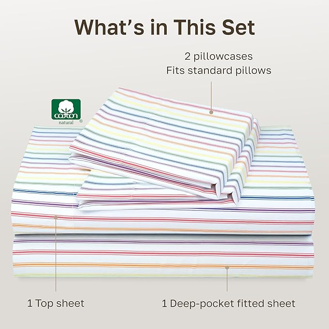 California Design Den Soft Full Size 100% Cotton Sheet Sets, 400 TC Good - Image 4
