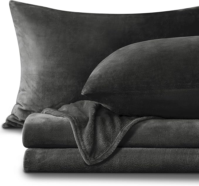 BEDELITE Flannel Sheets King Size Dark Grey by BEDELITE