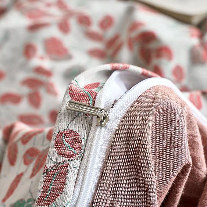 mixinni King Size Jacquard Duvet Cover Set – 100% Washed Cotton Floral Textured - Image 8