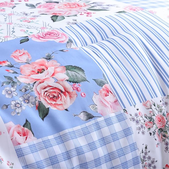 YIKUSH comforters Set Floral Comforter Bedding Set Set Comforter Year-Round All - Image 3