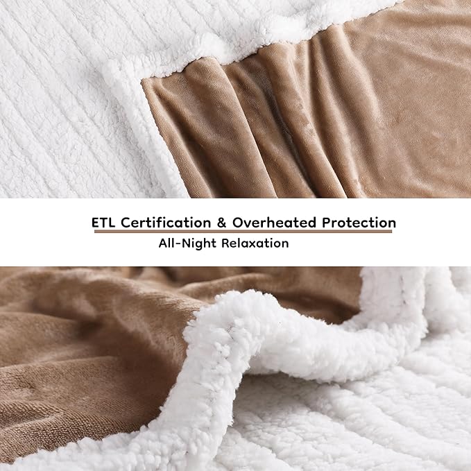 LaffyLo Electric Heated Blanket Twin Size 62 x 84, Fast Heating Blanket - Image 3