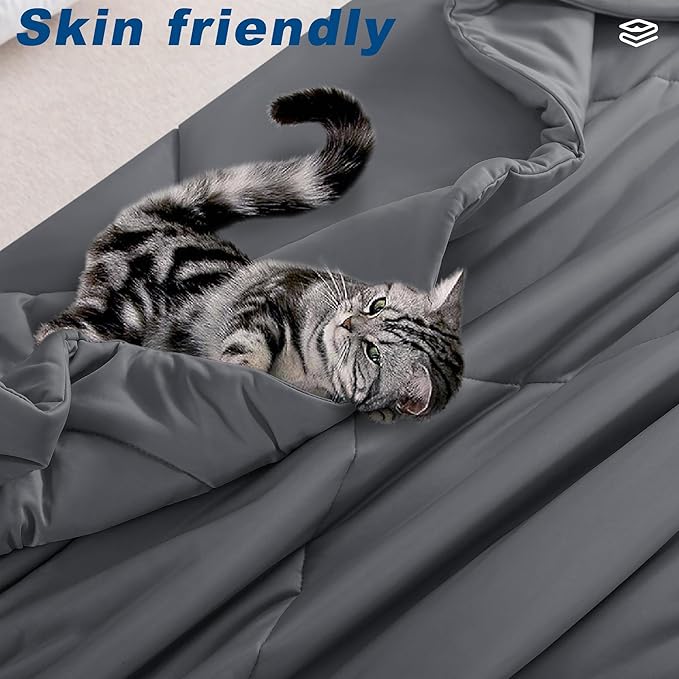 Cooling Comforter King Size, Double-Sided Cold Tech Fabric Quilted Bed - Image 6