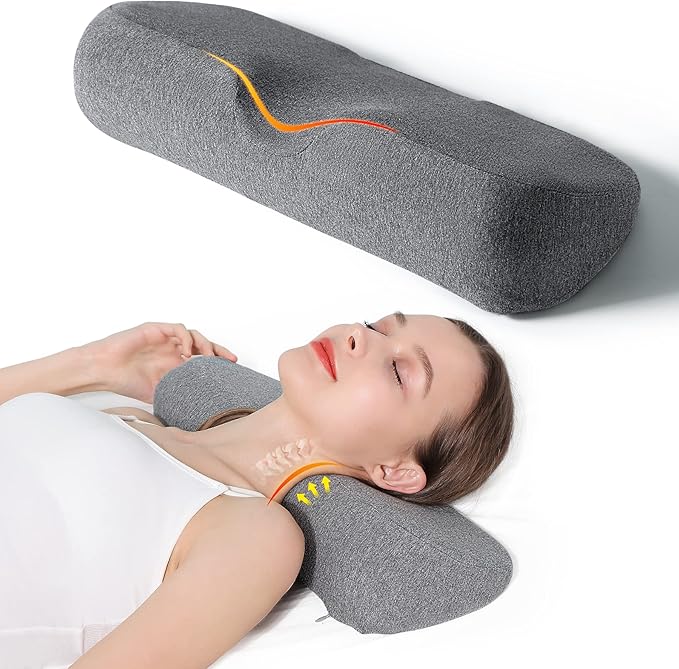 Cervical Neck Pillows for Pain Relief Sleeping, Memory Foam Neck Bolster by Cozyhealth