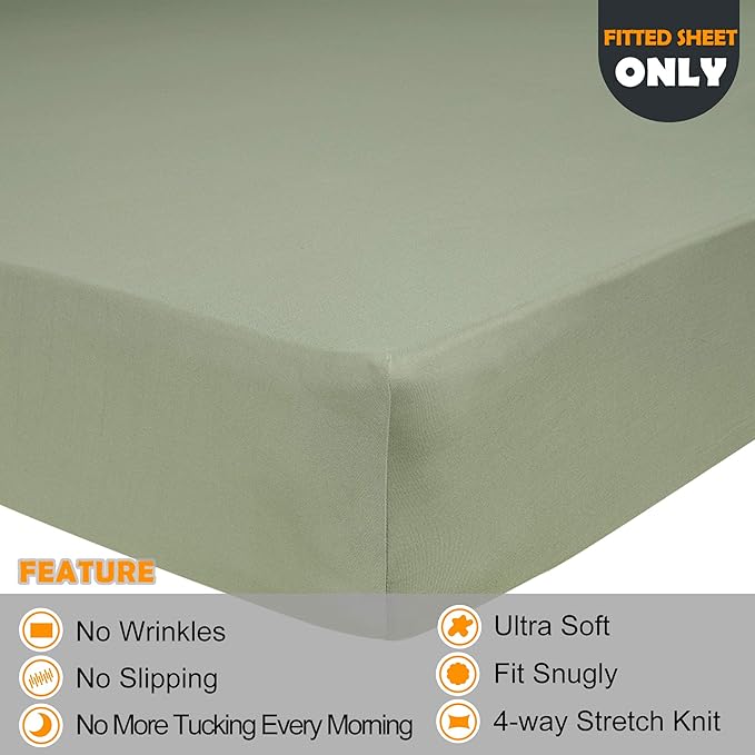 Soft Stretch Queen Size Fitted Sheet Only - Image 2