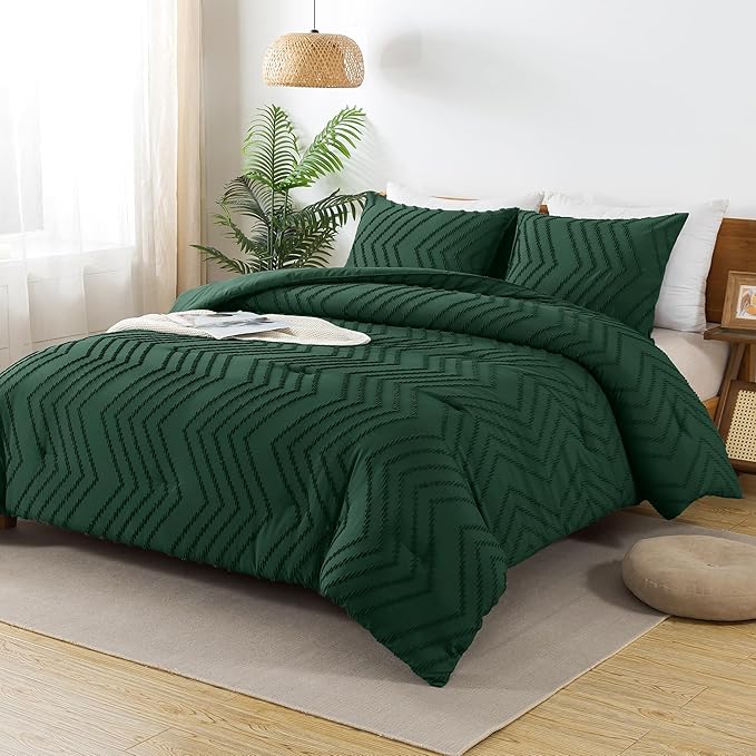 Andency Emerald Green Oversized Super King Comforter Set 120x120, Extra Large - Image 7
