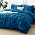 CozyLux Full Size Comforter Sets Teal, 7 Pieces Pintuck Bed in A Bag Teal by CozyLux