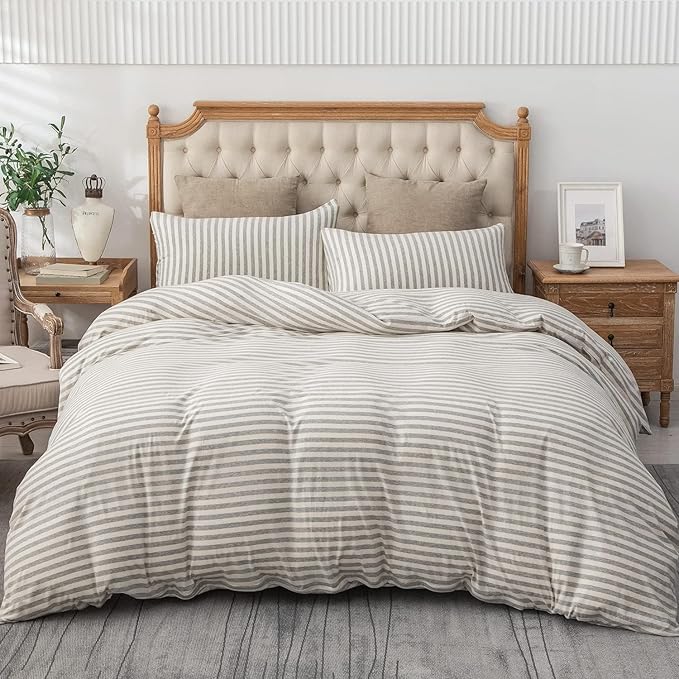 PURE ERA Jersey Knit Duvet Cover Set 100% T-Shirt Heather Cotton Super Soft - Image 2