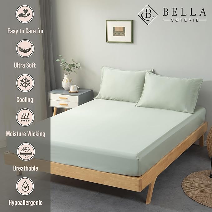 Bella Coterie Luxury Bamboo Viscose California King Size Fitted Sheet Only | - Image 2