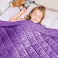 Purple Weighted Blanket Kids 10lbs, Twin Size Breathable Cooling Minky Heavy by BETU