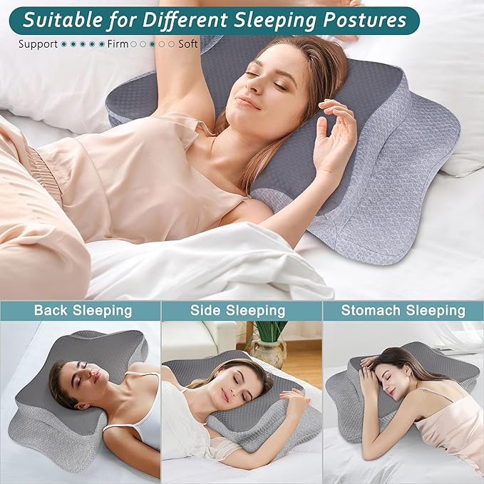 CHxxy Cervical Neck Pillow for Pain Relief Sleeping, Memory Foam Pillows - Image 5