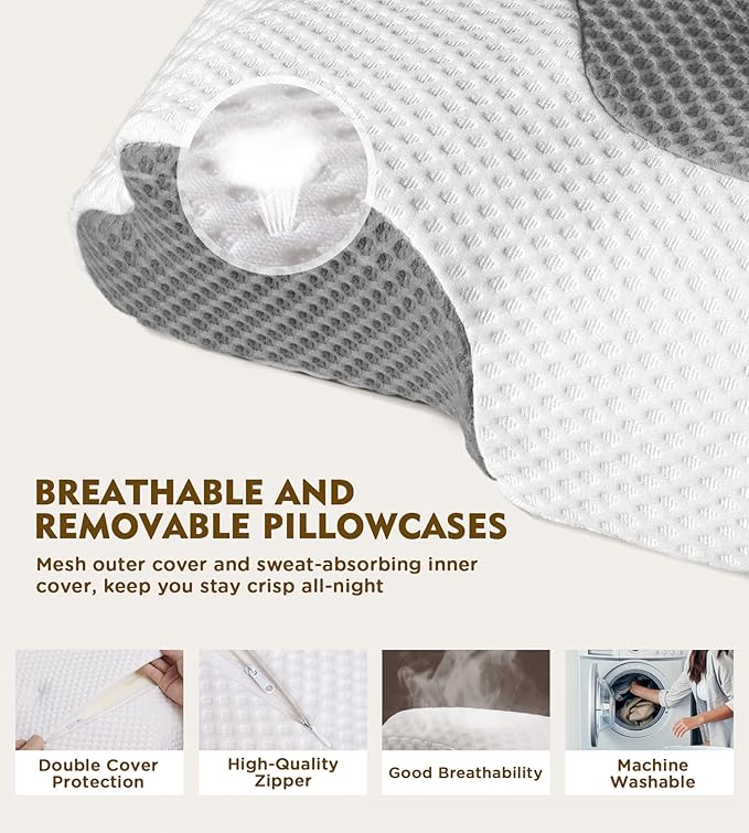 Osteo Cervical Pillow for Neck Pain Relief, Hollow Design Odorless Memory Foam - Image 6