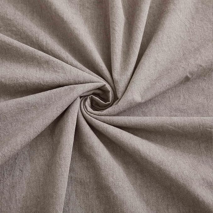 100% Cotton Duvet Cover Full Size, Mauve Brown Linen-Like Natural Bedding Set - Image 6