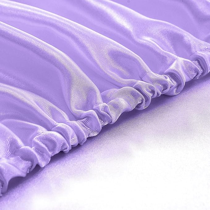 Homiest Lavender Satin Fitted Sheet Full Size, Deep Pocket, Luxury & Ultra Soft - Image 5