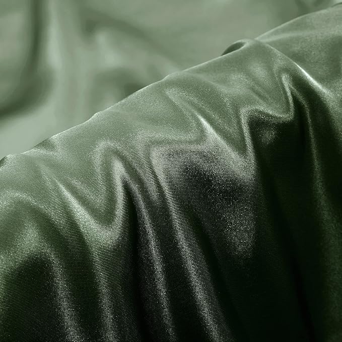Aormenzy Satin Pillow Cases for Women Queen Size Set of 2, Woodland Green Satin - Image 2