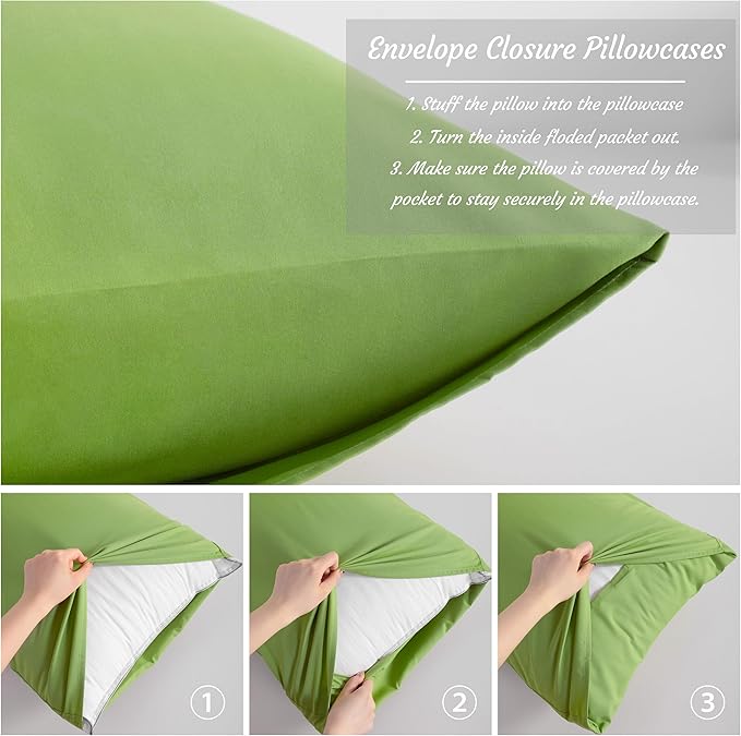 NTBAY Queen Pillow Cases Set of 2, 2 Pack Brushed Microfiber 20x30 Pillow Cases - Image 4