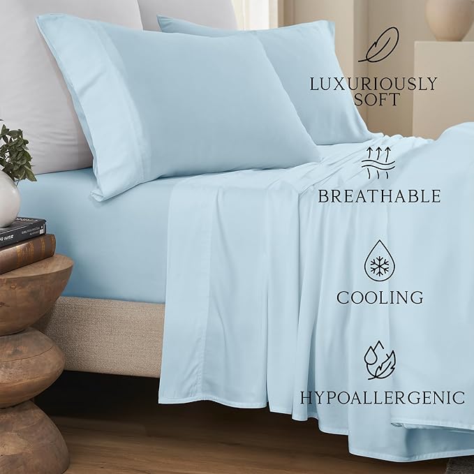 Karissa Mae Cooling Bamboo Viscose Queen Size Pillowcase Set | 100% FSC - Image 2