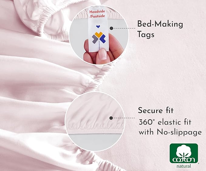 California Design Den Queen Fitted Sheet Only Deep Pocket Cotton, No Pop-Off - Image 5