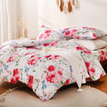 JSD Rose Floral Duvet Cover Set King Size, 3 Piece Soft Printed Microfiber by JSD