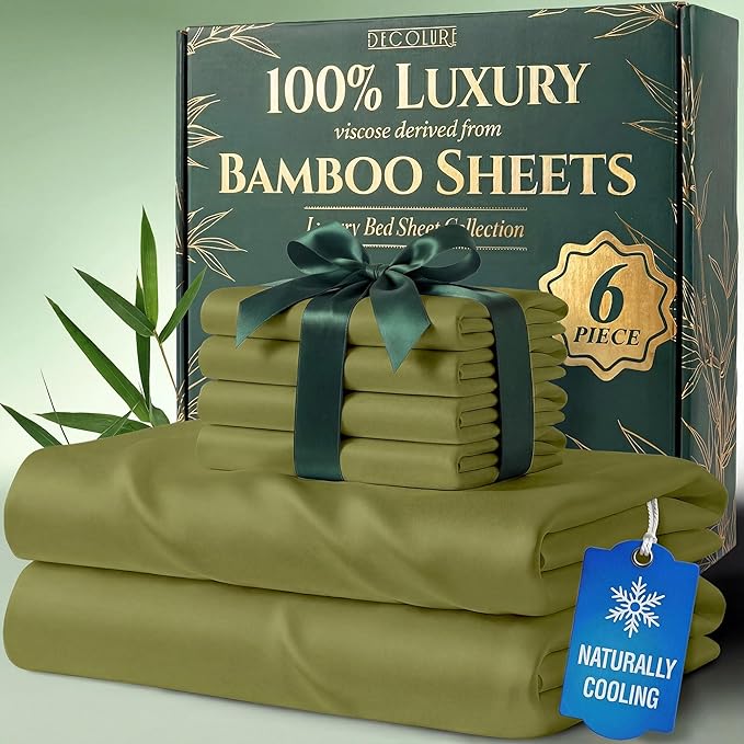DECOLURE 100% Viscose Derived from Bamboo Sheets California King Size by DECOLURE
