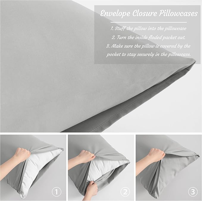 NTBAY Standard Pillow Cases Set of 2, 2 Pack Brushed Microfiber 20x26 Pillow - Image 3
