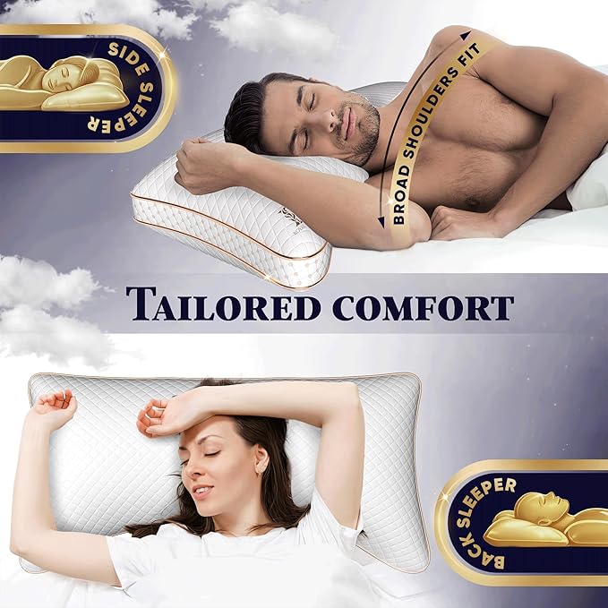 Royal Therapy Queen 2-Pack Memory Foam Pillow, Adjustable Shredded Odor-Free - Image 7