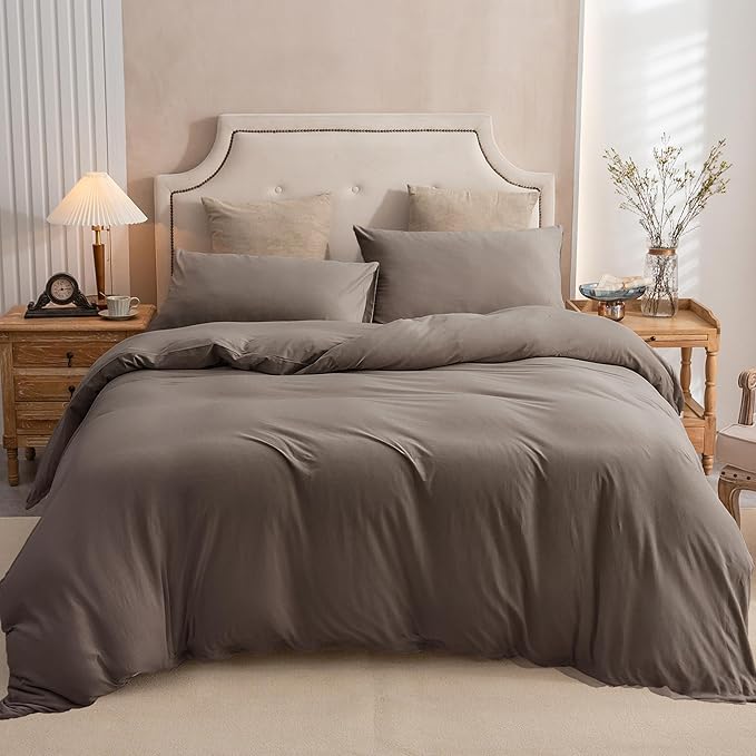 PURE ERA Jersey Knit Duvet Cover Set 100% T-Shirt Cotton Super Soft Comfy 3pc - Image 3