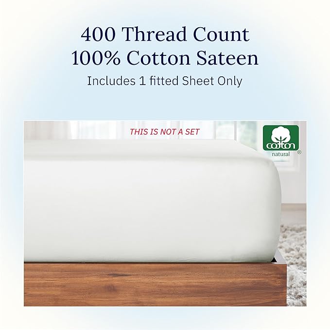 California Design Den Deep Pocket King Fitted Sheet, Soft 400 Thread Count 100% - Image 4