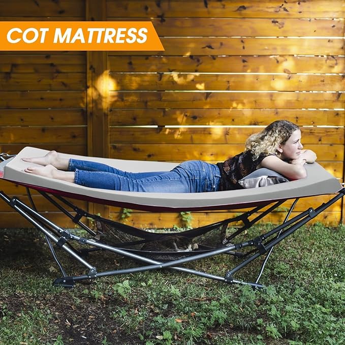 CYMULA Camping Cot Mattress 2in Memory Foam Sleeping Pad, Soft Warm Non-Slip - Image 8