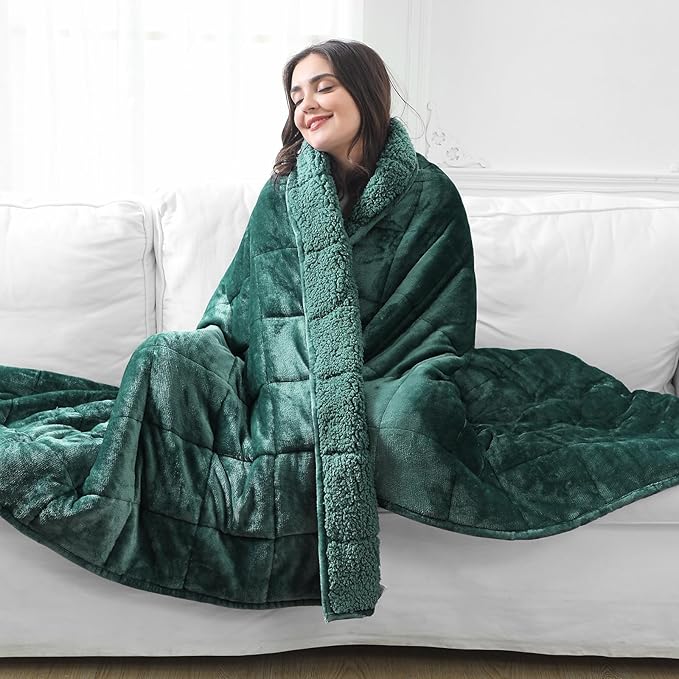 Aemicion Fleece Sherpa Twin Weighted Blanket 15lbs - Image 2