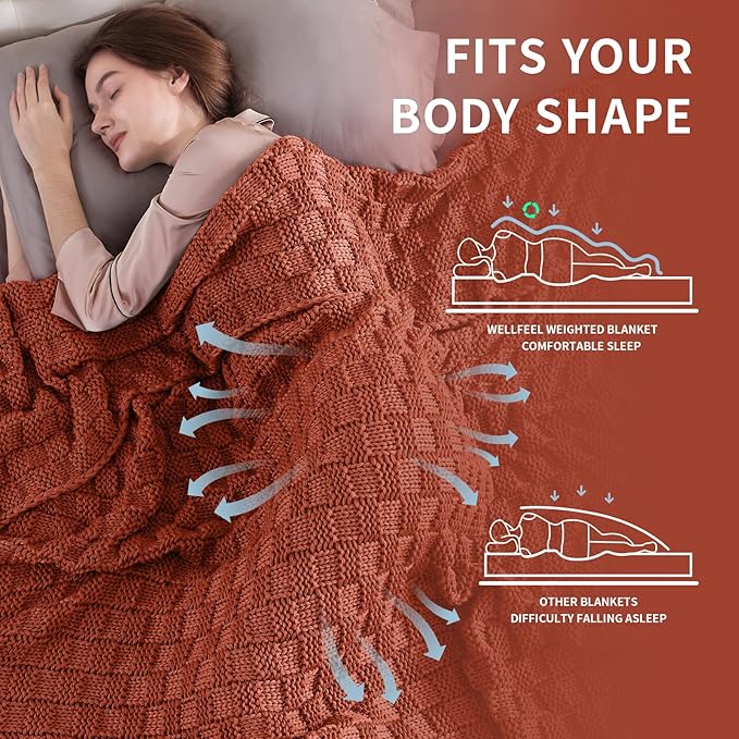Knitted Weighted Blanket Adult, No Beads Heavy Blanket 48” x 72'' 15lbs - Image 3