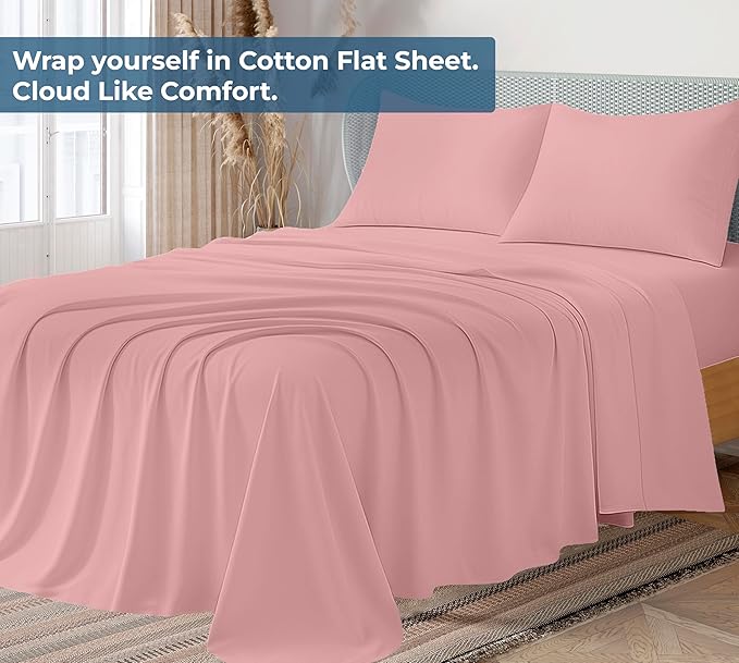 Royale Linens 100% Organic Cotton Full Flat Sheet Only - Image 2